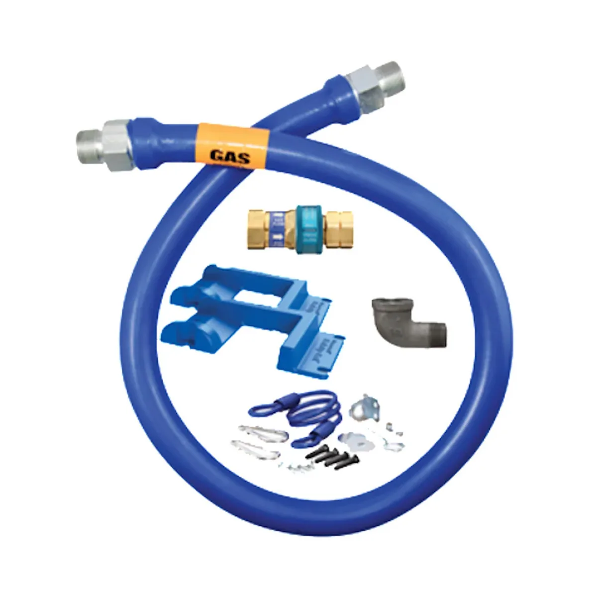 Dormont 16100BPQR60PS SnapFast 1" x 60" Gas Connector Kit w/ Elbow, Restraining Cable, Safety Set