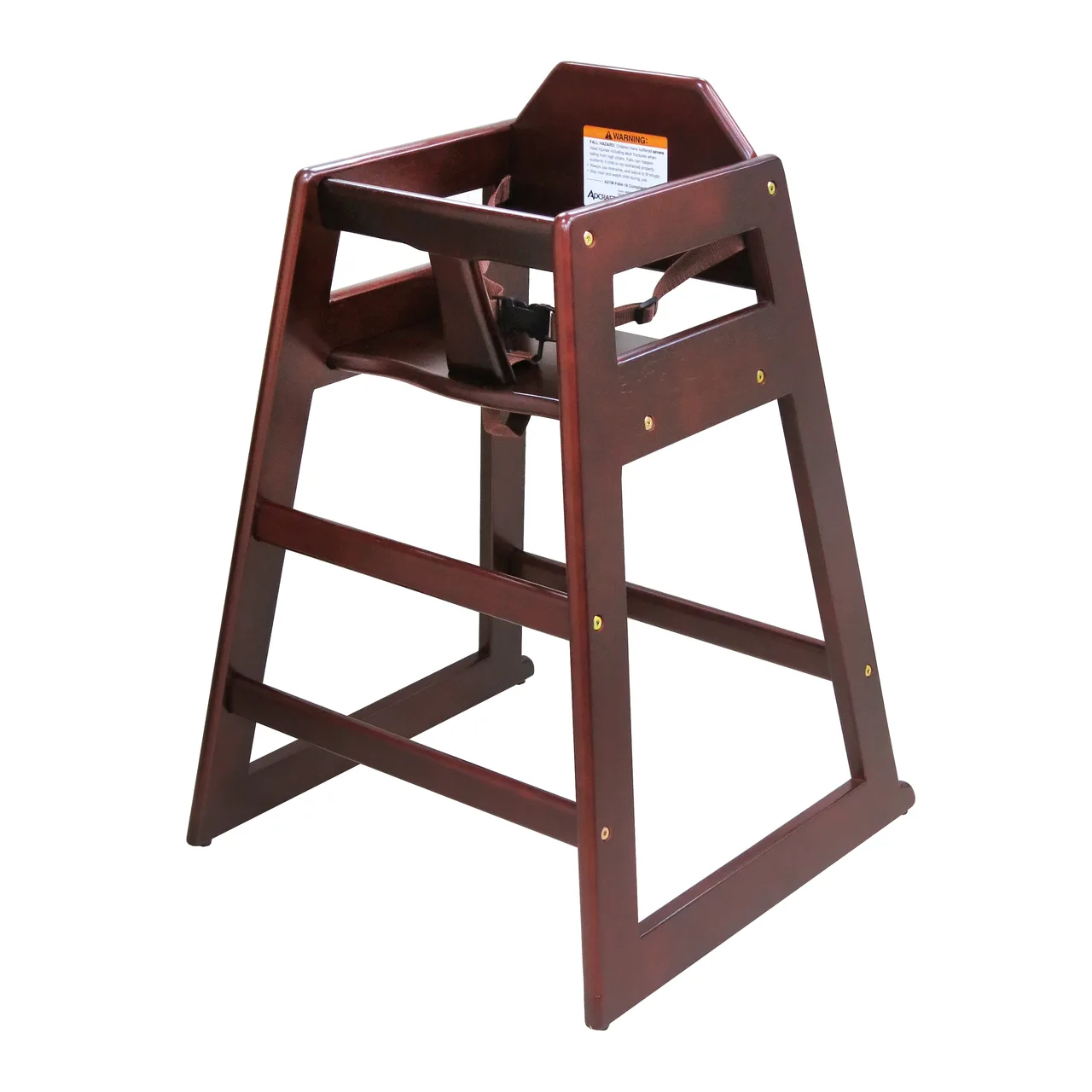 Adcraft HCW-5KD Stackable High Chair, Mahogany Finish, Solid Hardwood