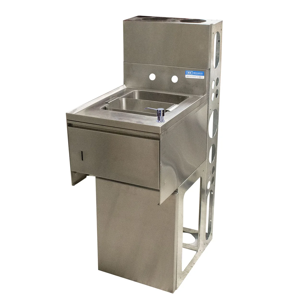 BK Resources UBDW-21-1012HST-12PG Underbar Sink Units, 1 Compartment with Soap & Towel Dispenser