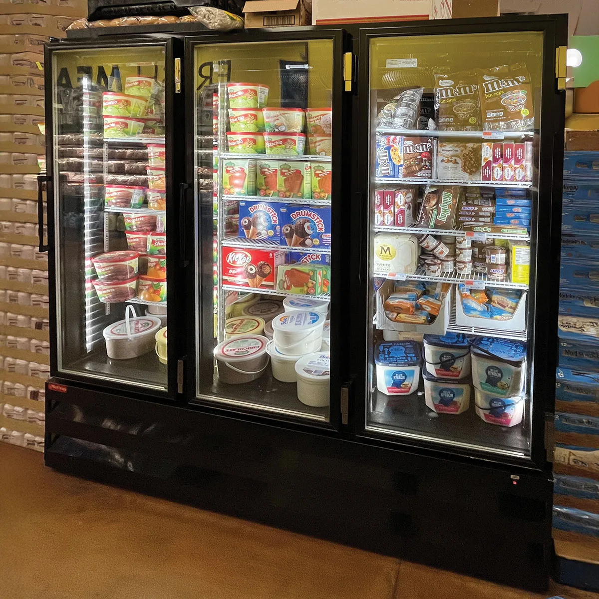 Howard-McCray GF75BM-FF-B 78" 3 Glass Door Freezer Merchandiser in Black, 75 cu. ft.