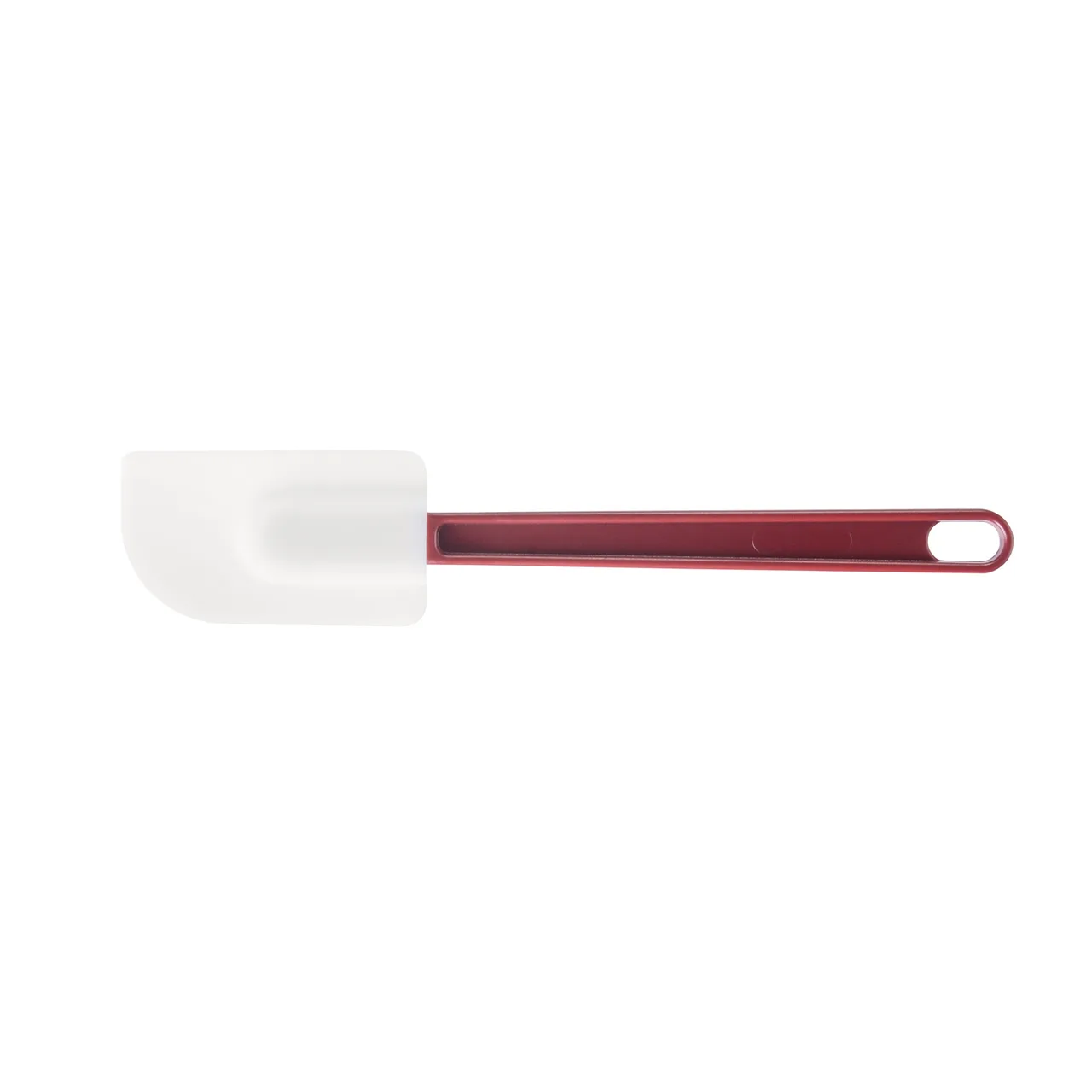 CAC China KUSF-S-10 Commercial Spatula, 10", Flat Blade, Silicone, Red Handle, White Blade, BPA Free