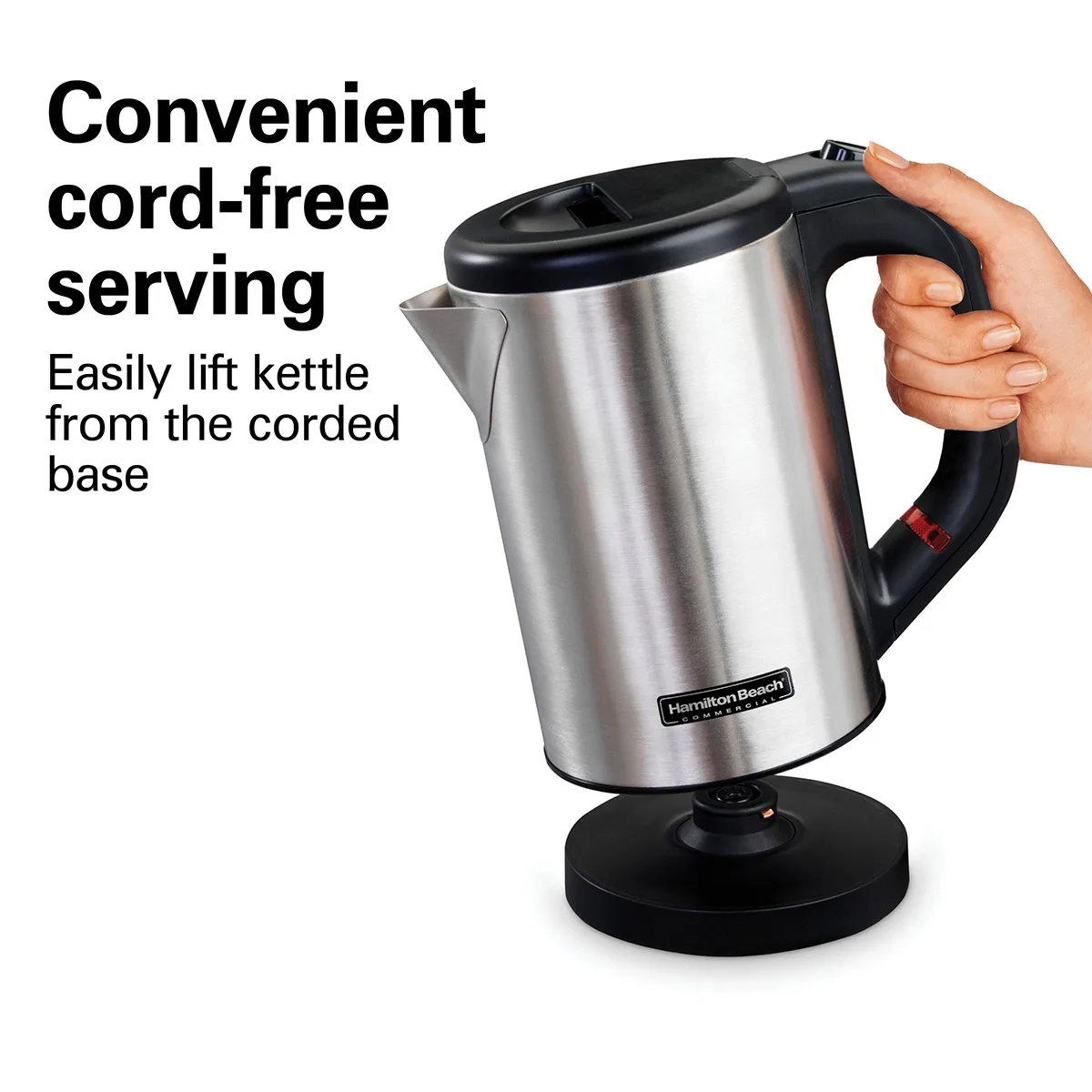 Hamilton Beach HKE050 Kettle, 1/2 Liter, Stainless Steel, Concealed Heating Element