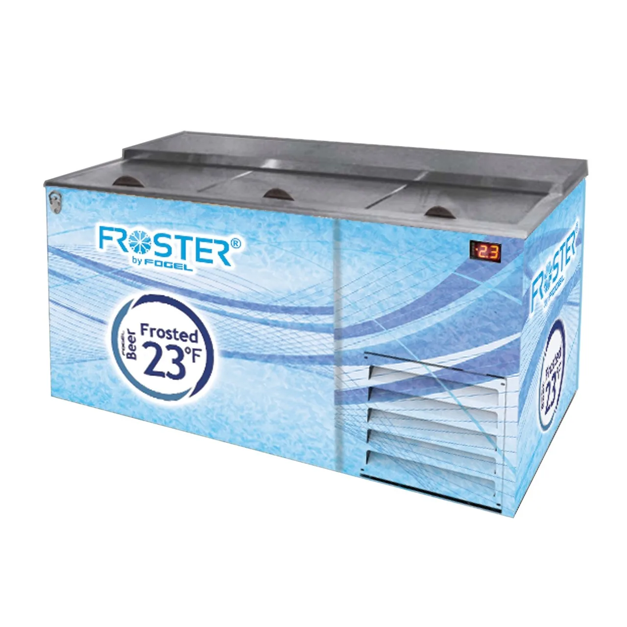 Fogel USA FROSTER-B-65-HCB 66" Horizontal Beer Froster w/ 3 Solid Sliding Doors, 21 cu. ft.