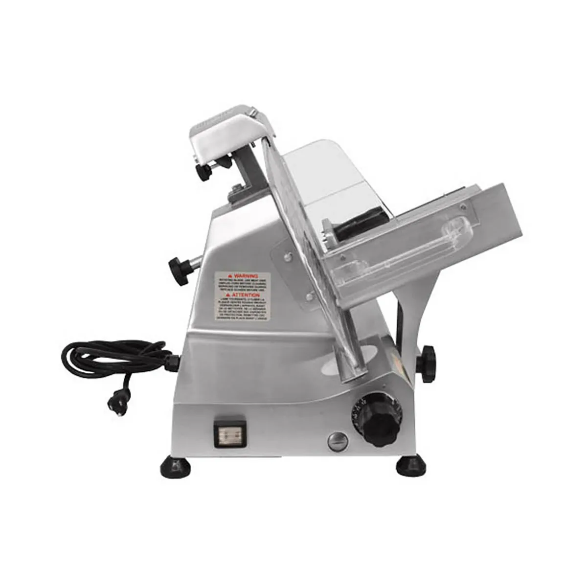 Omcan USA 13620 Meat Slicer – Gravity Feed, 10” Carbon Steel Blade, 1/3 HP 120V 60Hz, Anodized Al Body
