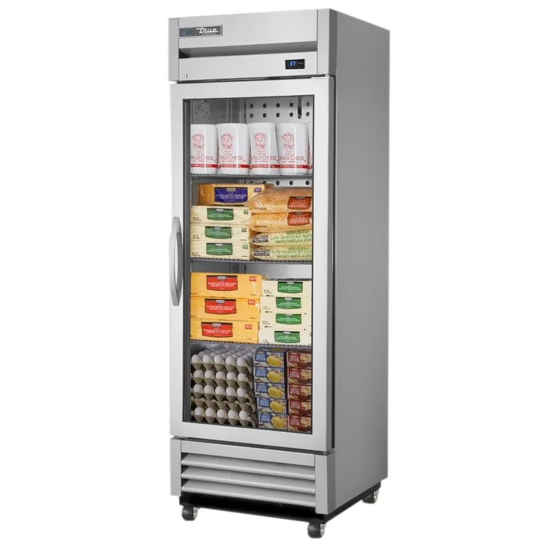 True T-19G-HC~FGD01 27" 1-Section Reach-In Refrigerator w/ Glass Door, Bottom Mount, Stainless Steel Front-Aluminum Sides