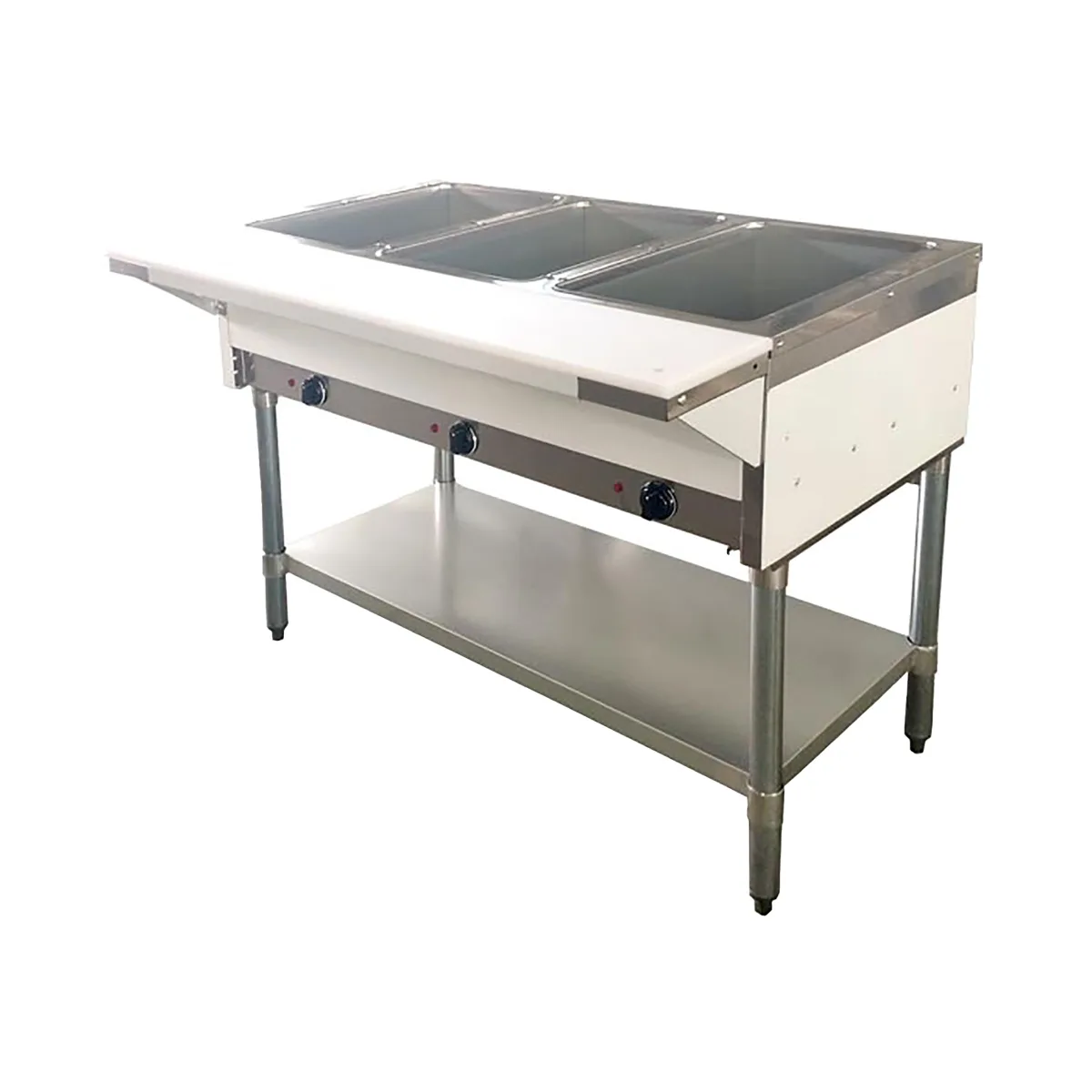 Omcan USA 46574 44" Electric Steam Table, (3) Open Wells