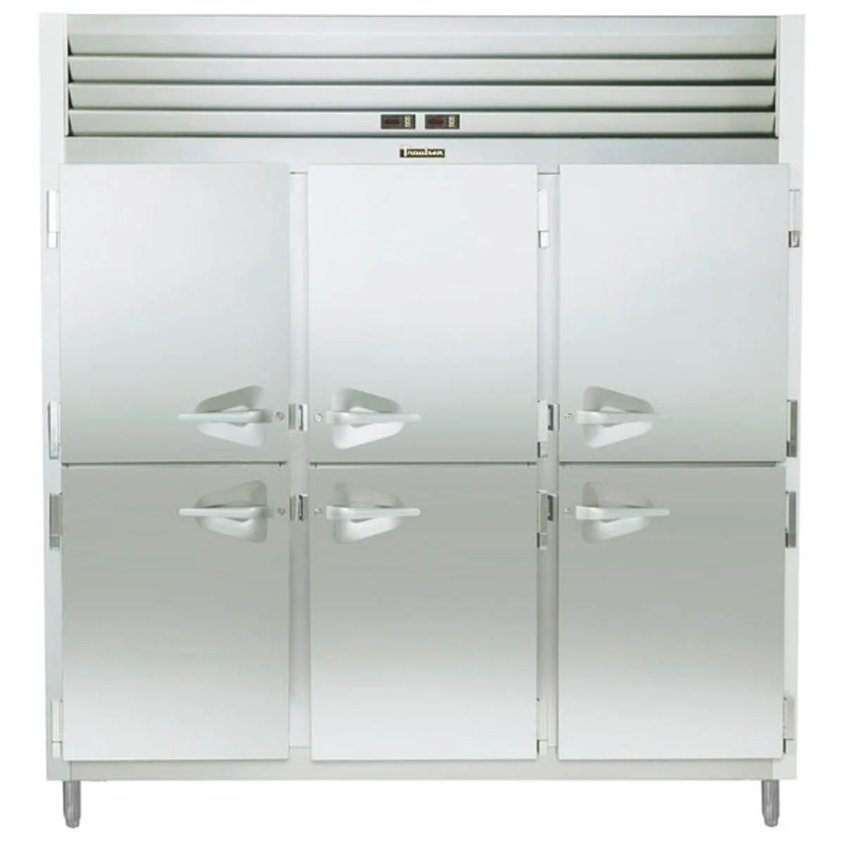 Traulsen RDT332NUT-HHS 76" 3-Section Reach-In Refrigerator Freezer Combo w/ 6 Half Solid Doors, All Stainless Steel