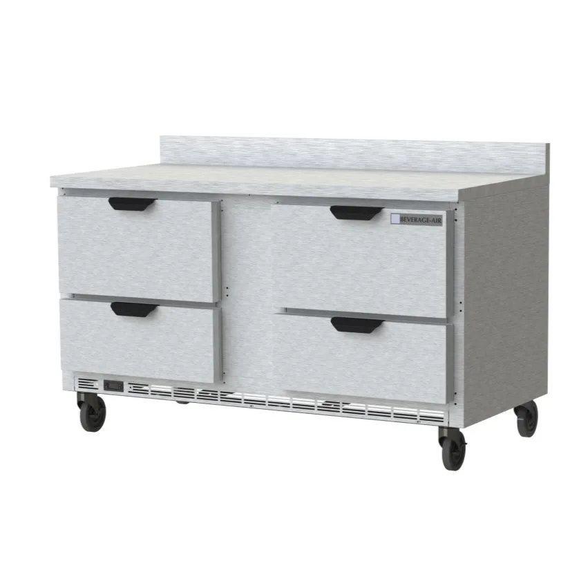 Beverage Air WTFD60AHC-4-FIP 60" 2-Section Worktop Freezer w/ 4 Drawers, 14.4 cu. ft.
