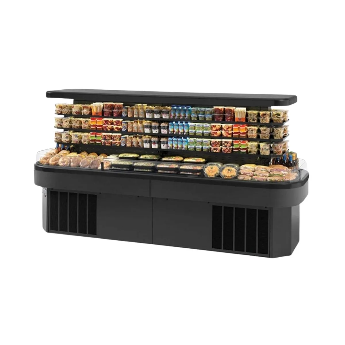 Federal Industries IMSS120SC-3 120" Refrigerated Self-Serve Island Merchandiser, 3 Shelves, 58.3 cu. ft.