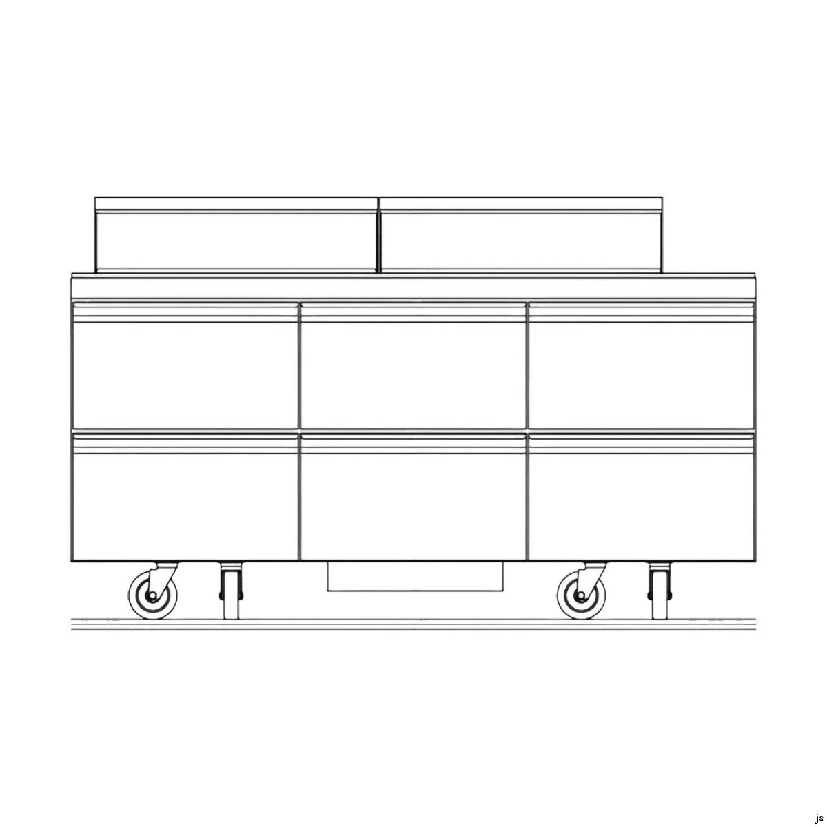 Delfield D4472NP-24M 72" 3-Section Mega Top Sandwich and Salad Prep Table, 24 Pans, 6 Drawers