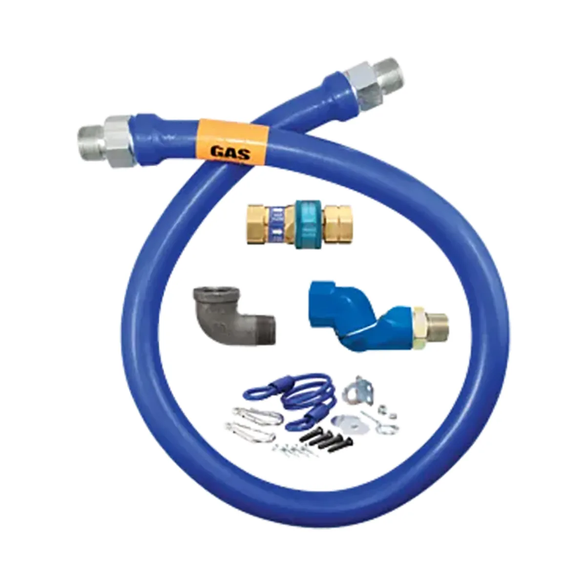 Dormont 16100BPQSR48BX SnapFast 48" Gas Connector Kit w/ One Swivel, Restraining Cable, 1" Dia., in Box