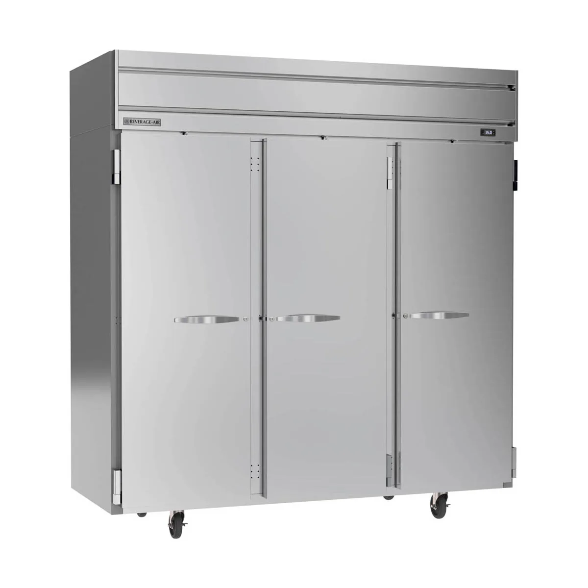 Beverage Air HRS3HC-1S 78" 3-Section Reach-In Refrigerator w/ 3 Solid Full Doors, Top Mounted, 1/3 hp, 71.5 cu. ft.