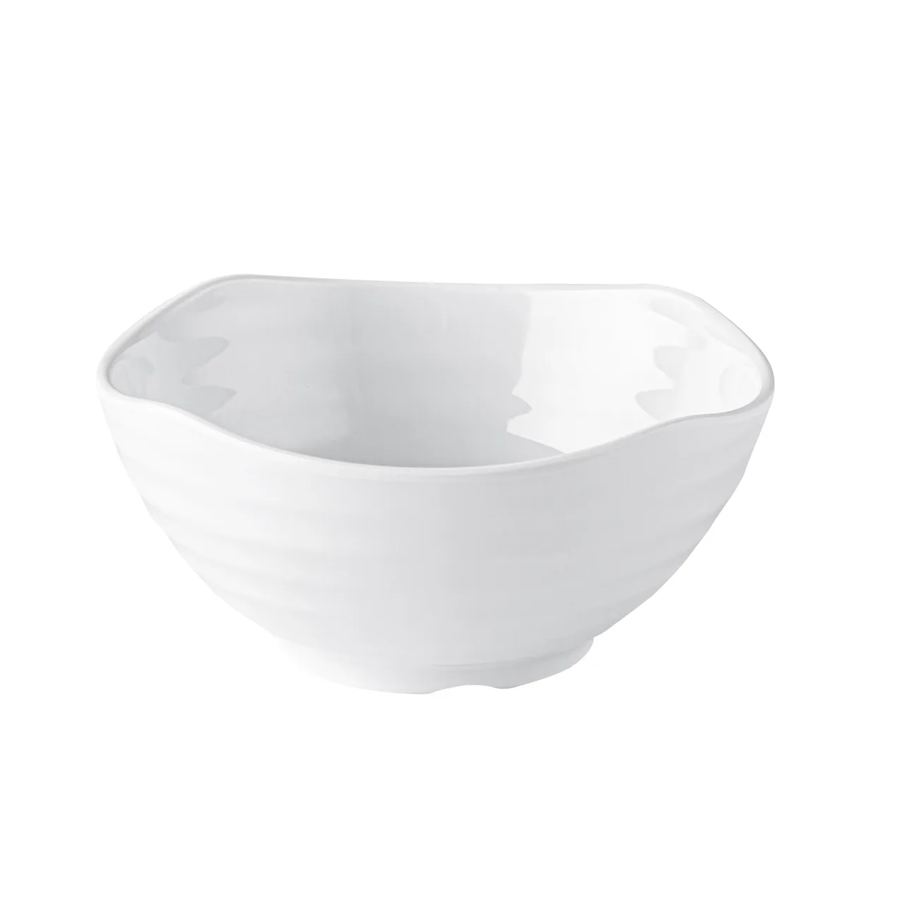 CAC China XSHL-Q7B - 25oz 6½" Diameter Round White Melamine Plastic Bowl, 6½" W x 6½" D x 3⅛" H - 1 Dozen