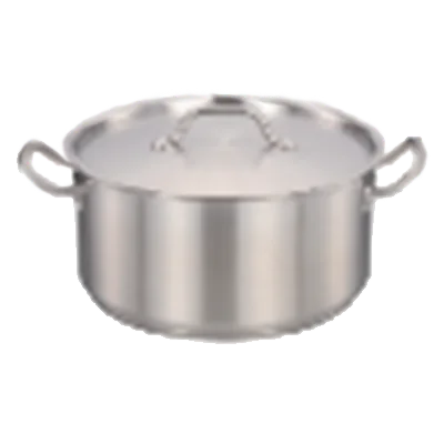 Omcan USA 80430 Brazier Pan, 30‑34 Qt 20½" x 8" Stainless Steel with Cover, NSF, Dishwasher Safe