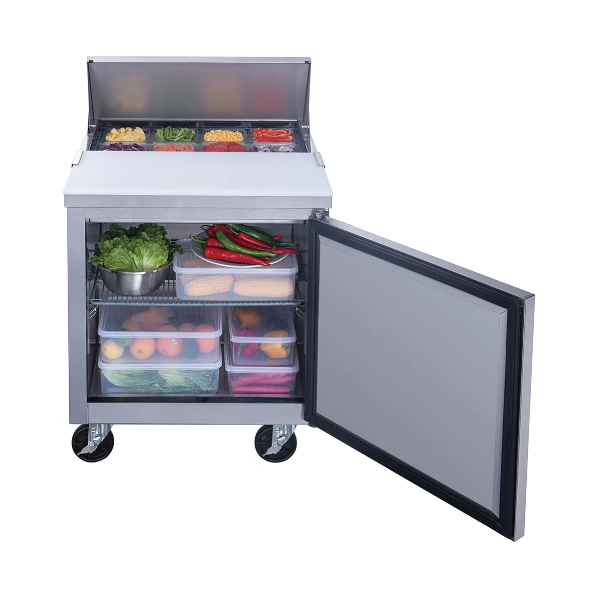 Dukers Appliance Co DSP29-8-S1 29" Sandwich/Salad Prep Table w/ 1 Door, 8 Pans