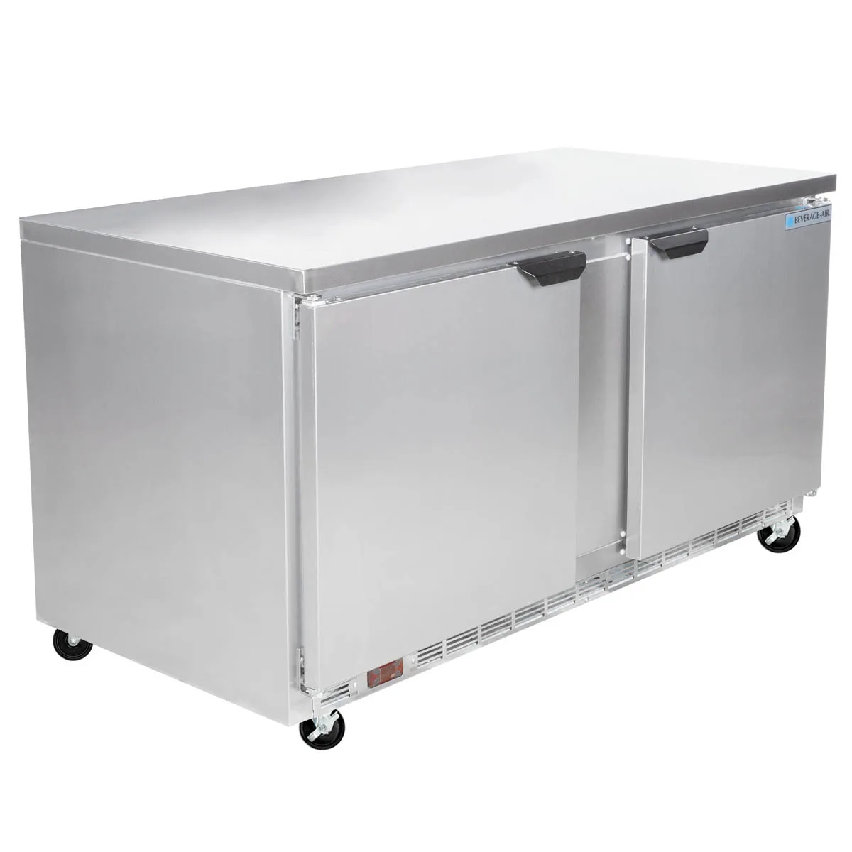 Beverage Air WTR60AHC-FLT 60" 2-Section Worktop Refrigerator w/ 2 Doors, 14.75 cu. ft.