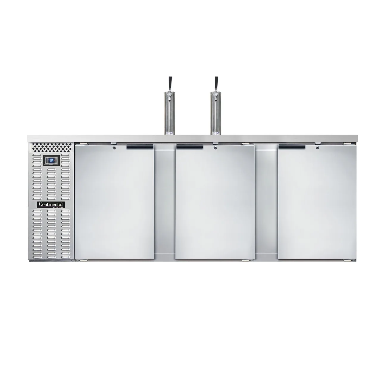 Continental Refrigerator KC90SNSS 90" Draft Beer Cooler, 25.0 cu. ft., w/ 4 Kegs, 25.0 cu. ft., 2 Single-Tap Towers