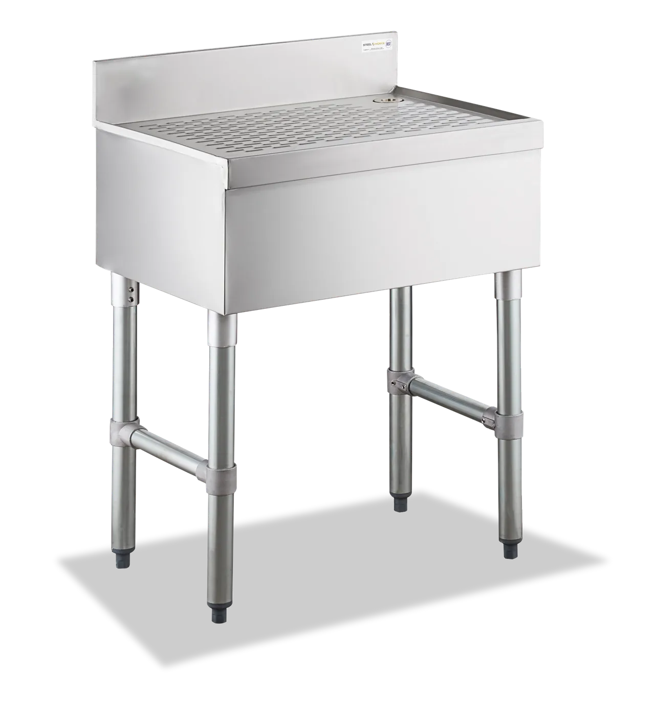 Steel Works SWBDU-1818 Underbar Drain Board, Free Standing, 18" X 18" X 34"H