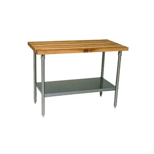 John Boos SNS05-X Work Table, Wood Top, 96"W X 24"D X 35-1/4"H Overall Size