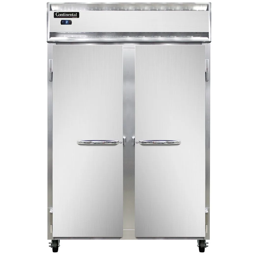 Continental Refrigerator 2FSNSA 52" 2-Solid Door Reach-In Freezer, Top Mounted, 32 cu. ft., Stainless Steel