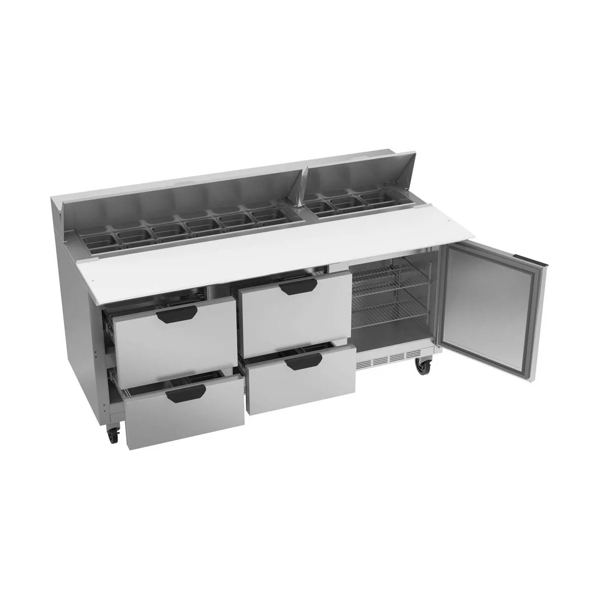 Beverage Air SPED72HC-18C-4 72" Sandwich/Salad Prep Table w/ 4 Drawers & 1 Door, 18 Pans