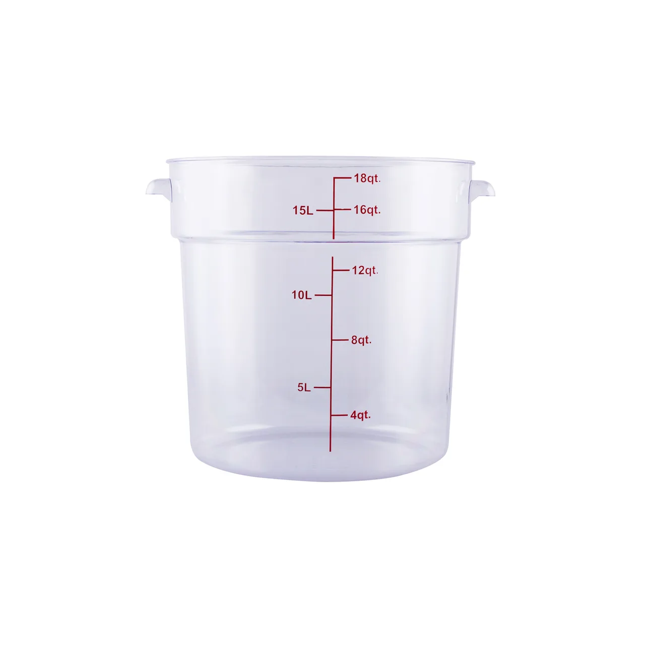 CAC China FS1P-18C Food Storage Container, 18 qt, Round, Stackable, Polycarbonate, Clear