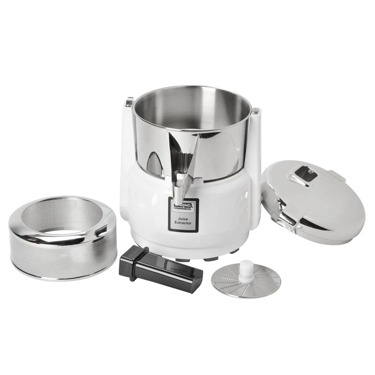 Waring 6001C Compact Heavy-Duty Fruit And Vegetable Juice Extractor With Stainless Steel Bowl and Cover And 3600 RPM Induction Motor