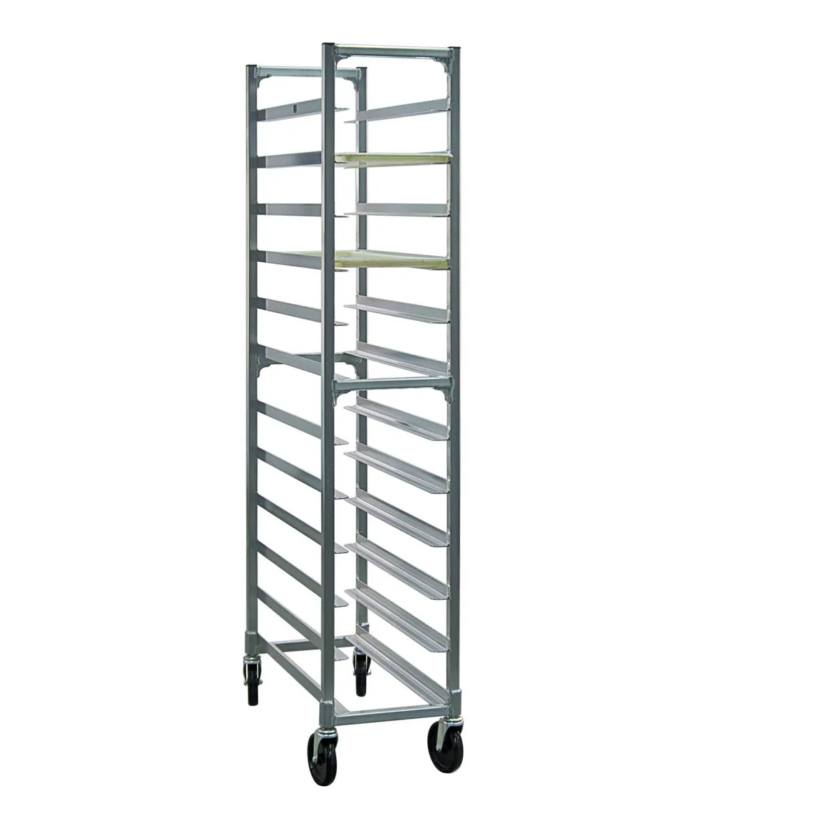 New Age 1345 End Load Mobile Platter Rack w/ 12 Platter Capacity 