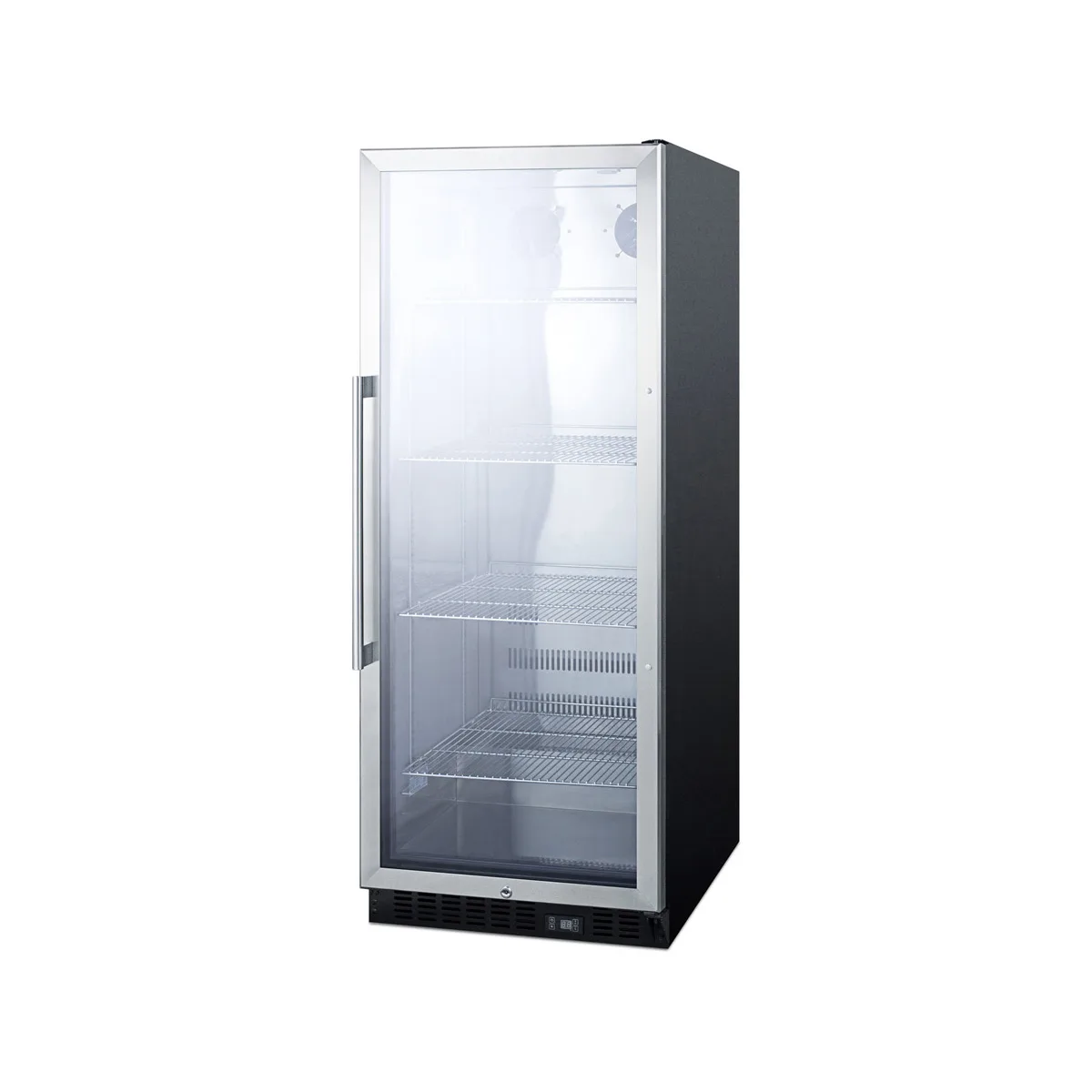 Summit SCR1156 Beverage Merchandiser with Glass Door, Black Exterior, 11 cu.ft.