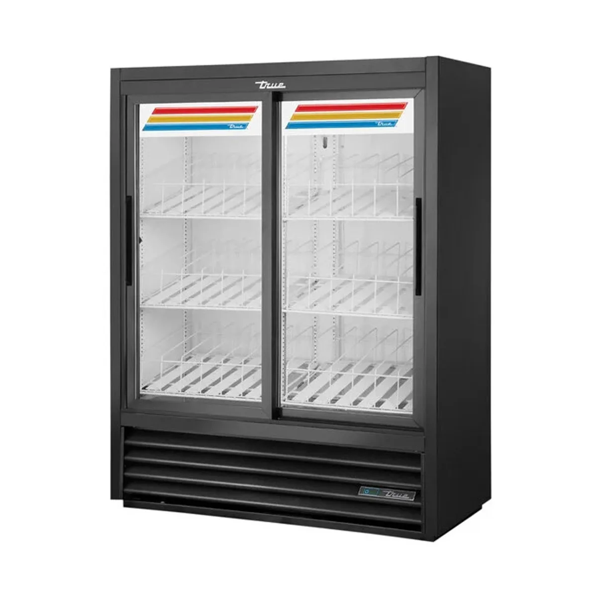True GDM-41SL-60-HC-LD 47" 2-Section Glass Sliding Door Refrigerated Merchandiser