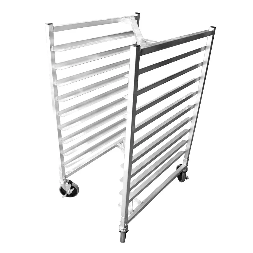 Omcan USA 44317 Aluminum Square Top Full Size Mobile Pan Rack w/ (9) 18" x 26" Pan Capacity
