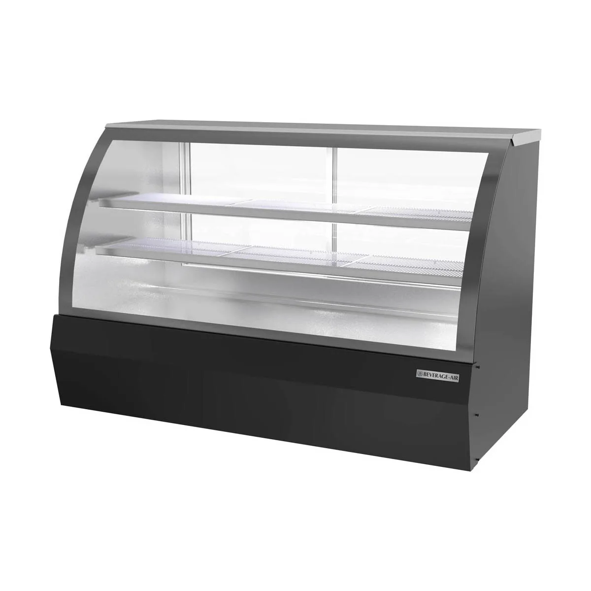 Beverage Air CDR6HC-1-B-D 73 11/16" Curved Glass Black Dry Bakery Display Case, 21 cu. ft.