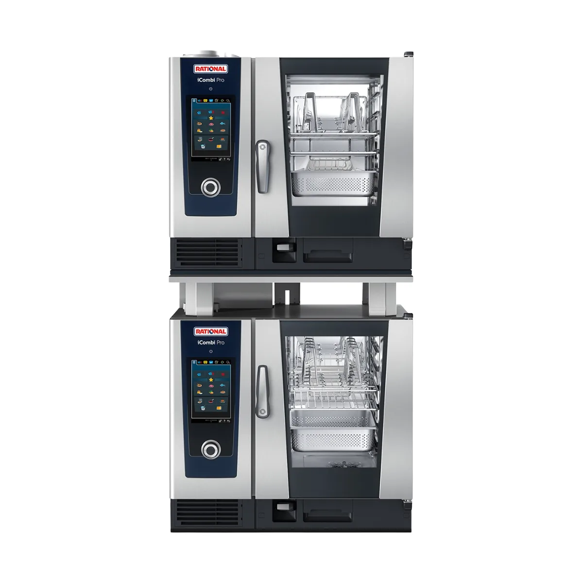 RATIONAL ICP 6-HALF ON 6-HALF NG Half Size Double Stacked 12 Pan Natural Gas Combi Oven w/ Touchscreen, 99.000 BTU