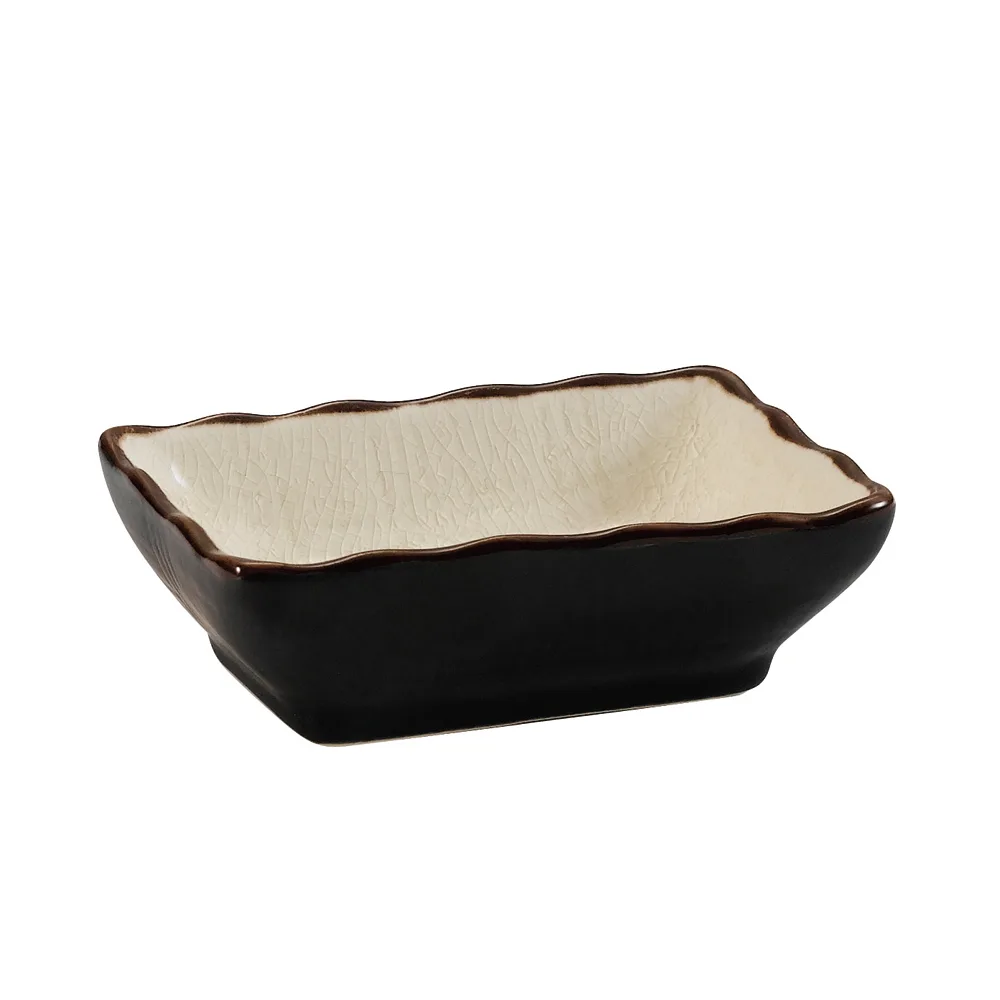 CAC China 666-32-W - Rectangular Sauce Dish, 3.25" L x 2.5" W x 1" H, White Ceramic Safe - 1 Dozen