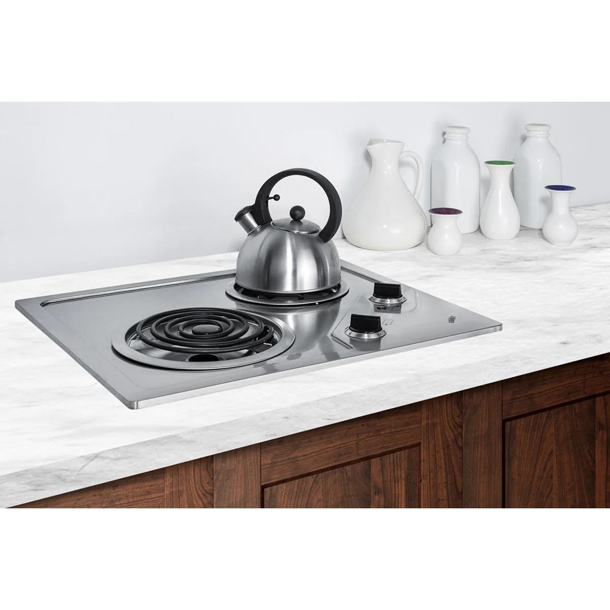 Summit CR2B224S 21" Electric Radiant Cooktop w/ (2) Burners, Stainless Steel, 3.0 kW, 220v