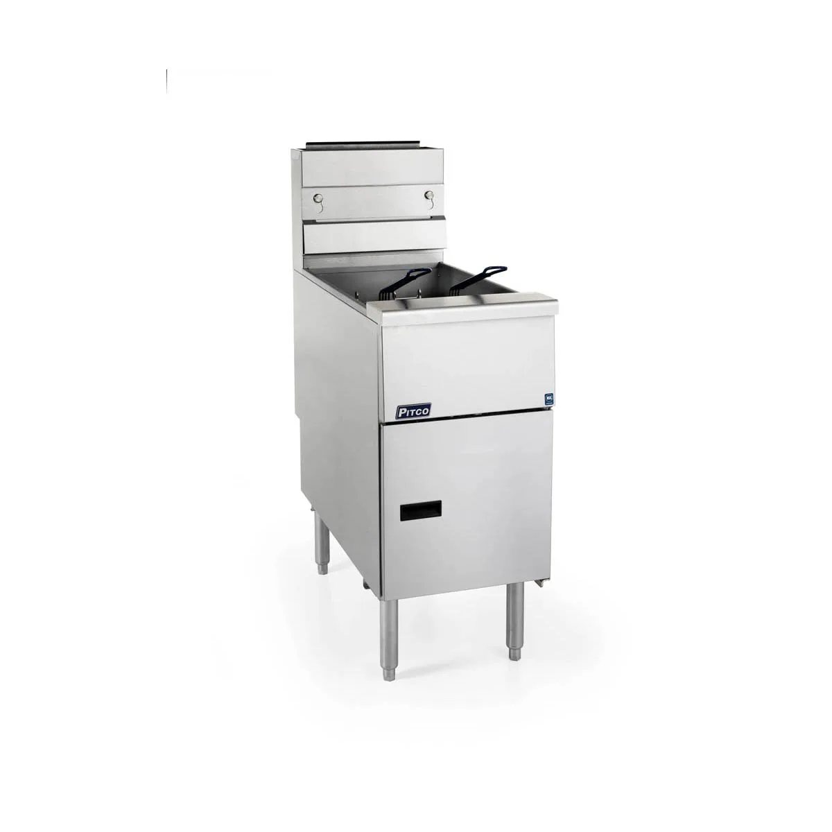 Pitco SG14RS-1FD 15" Floor Model Gas Full Pot Fryer, 50 lbs Oil Capacity, Millivolt Controls, 122.000 BTU