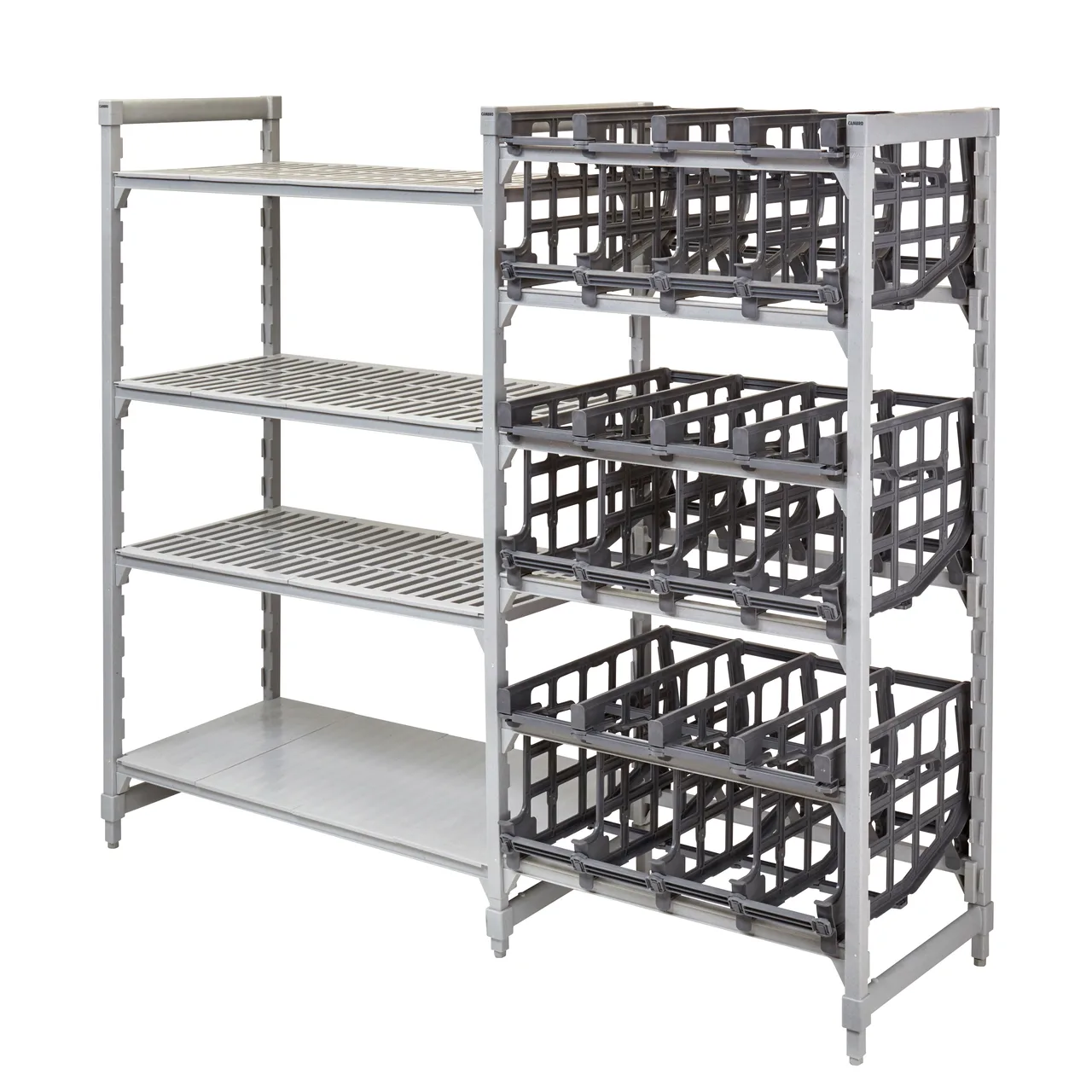 Cambro CPA243672C96480 Camshelving® Premium Full Size Add On Stationary Can Rack 96 #10 Cans Capacity