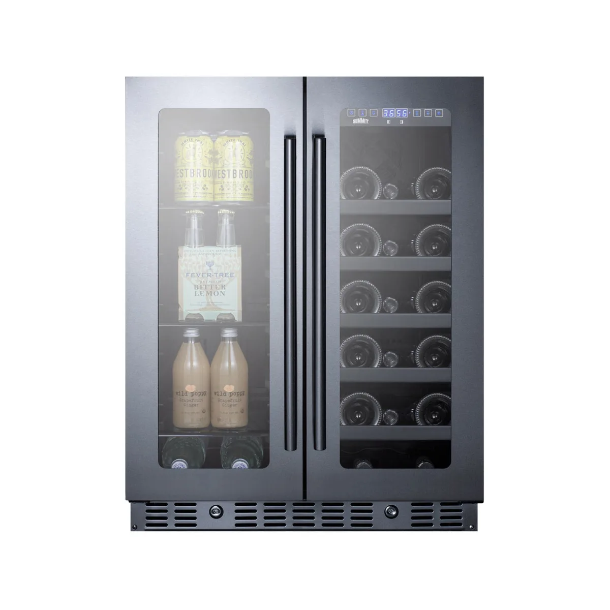Summit ALFD24WBV 23" Glass Door Wine Refrigerator, Dual Temperature, 21 Bottles