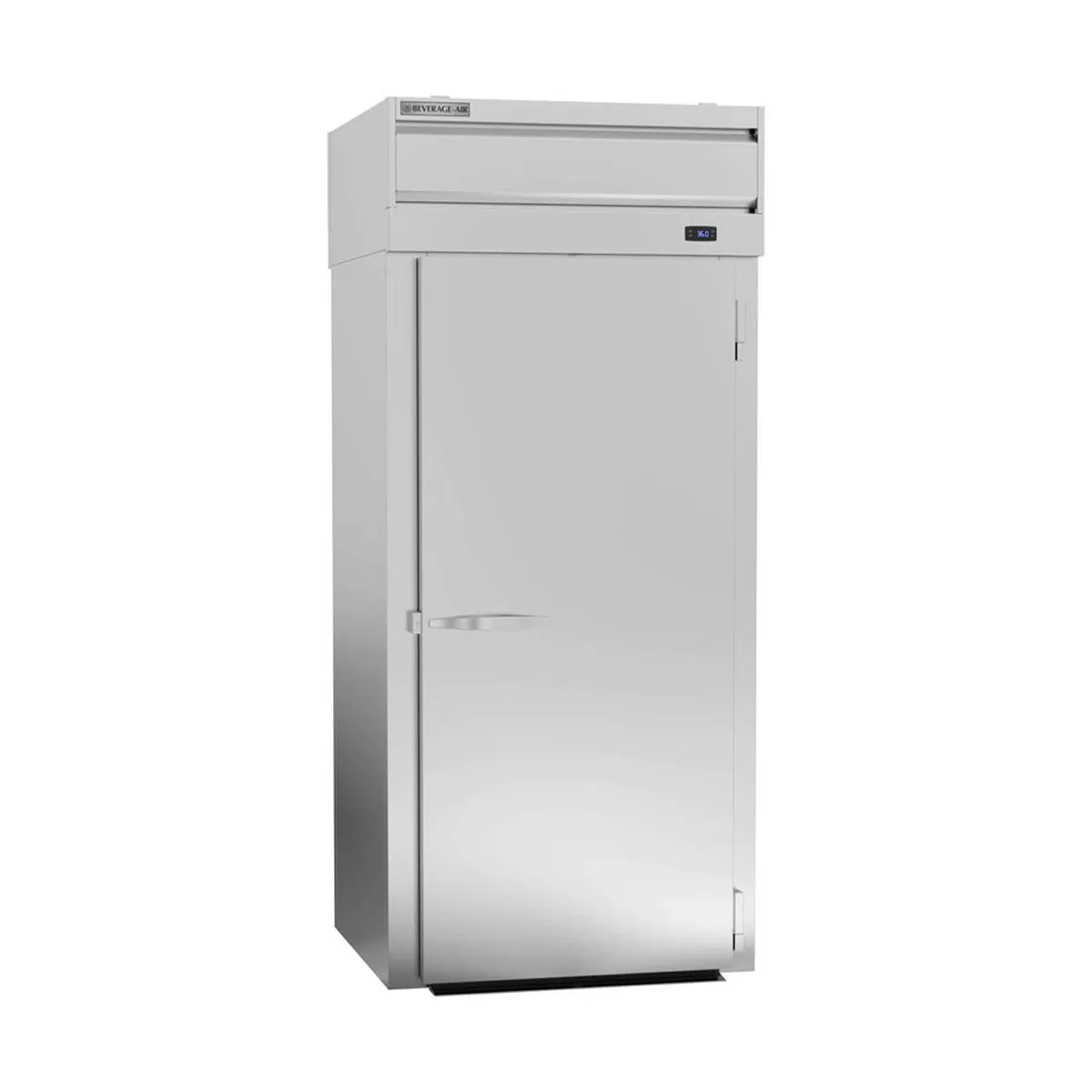 Beverage Air PRT1HC-1AS 36" 1-Section Roll-Thru Refrigerator w/ 2 Solid Doors, Self-Contained, Aluminum Interior, 38.7 cu. ft.