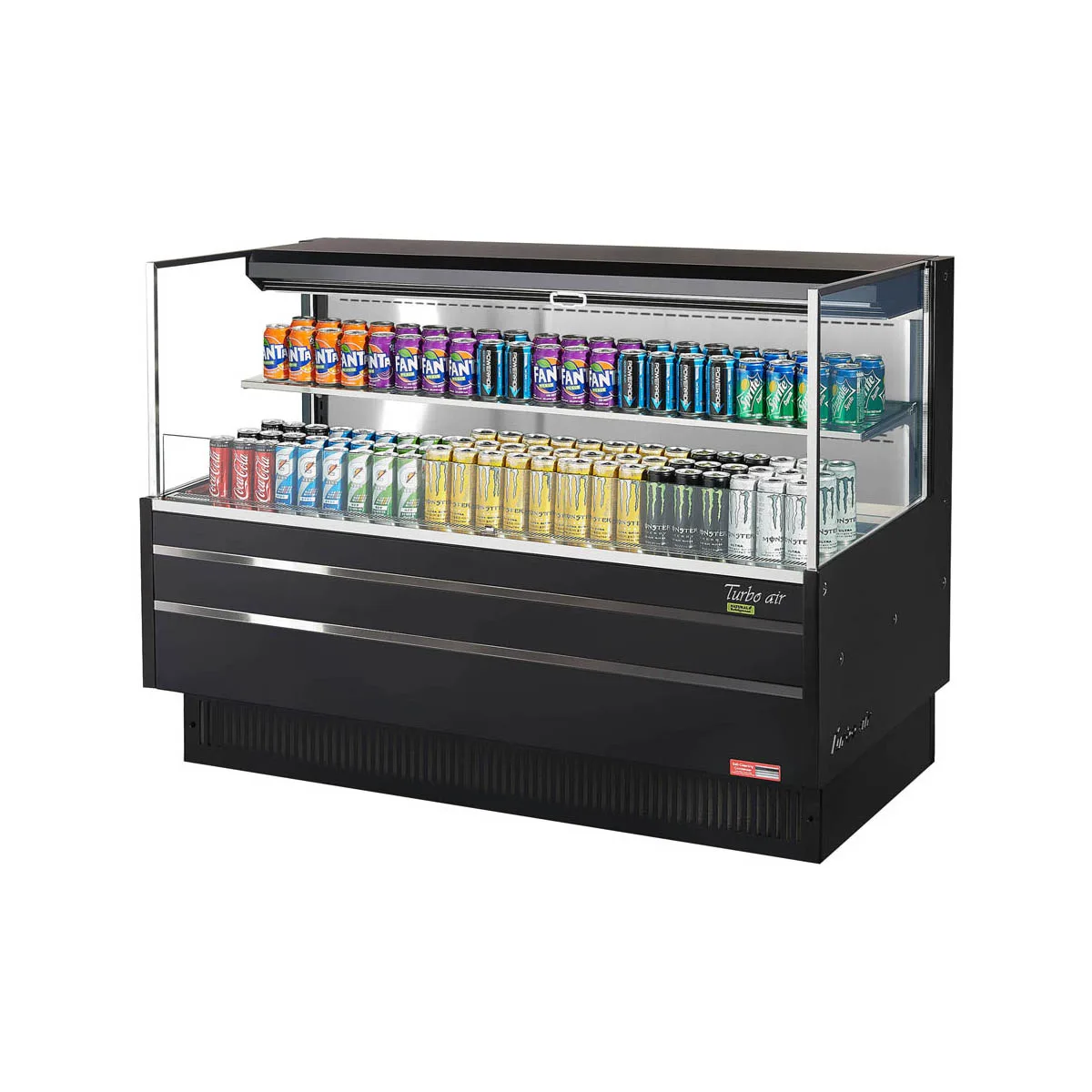 Turbo Air TOM-60L-UF-W(B)-2S-N 58" Horizontal Open Air Merchandiser, Specify Exterior, Self-Contained