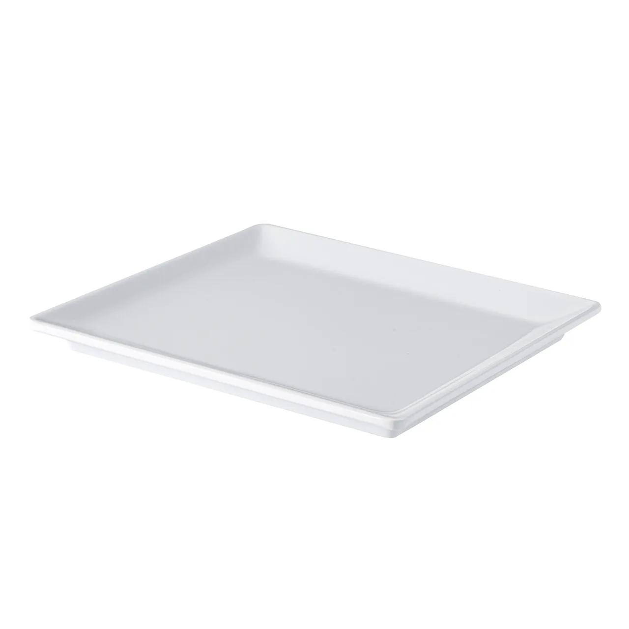 CAC China XFCH-SQ22 - Square White China Plate 8"W x 8"D x 5/8"H, Flat Edge, Narrow Rim - Dozen