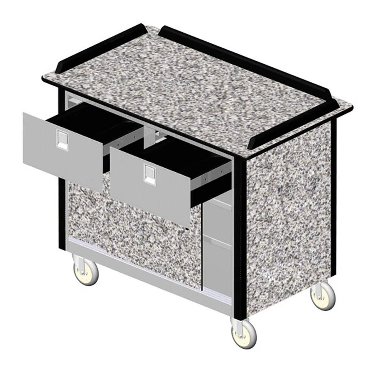 Lakeside 690-40 Food Cart w/ Drawers, Expanded Stainless Steel Storage Compartment