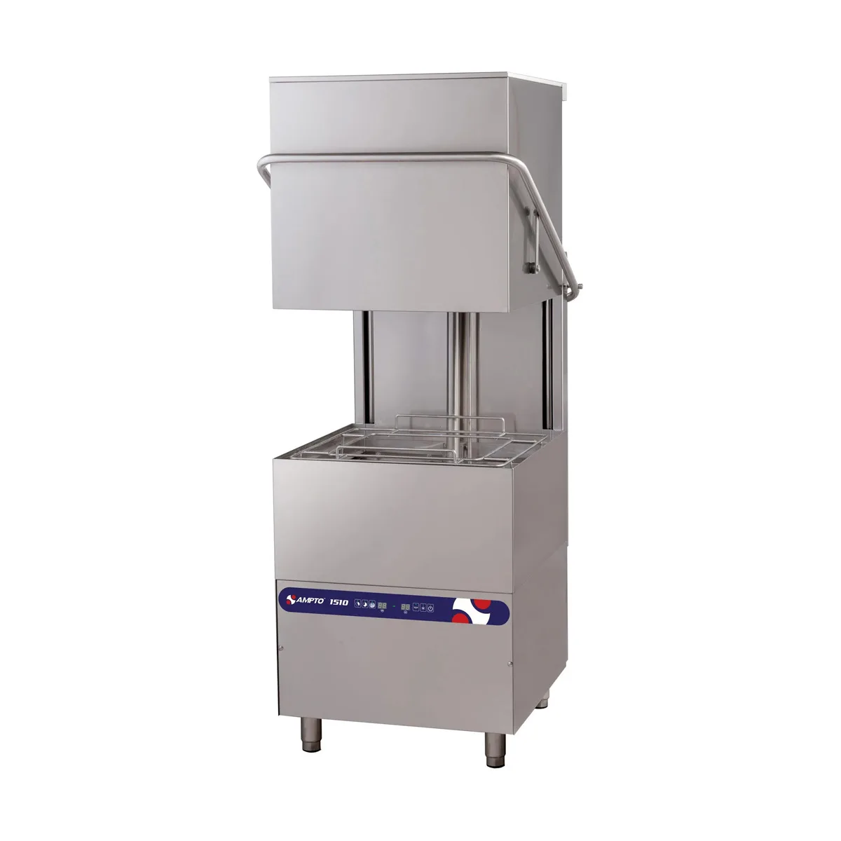 AMPTO 1510 29" Door Type Straight-Thru Dishwasher, 30 Racks/Hr -21 Gal/Hr - High Temp with Booster