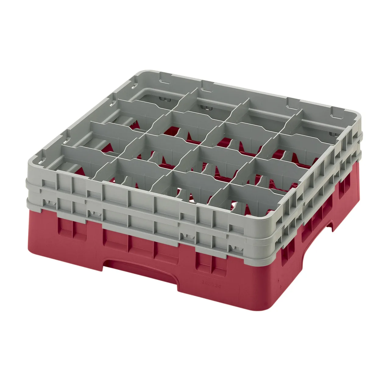 Cambro 16S534416 Camrack Glass Rack, Full Size, 19-3/4" x 19-3/4", 16 Compartments, Cranberry Red, HACCP Compliant