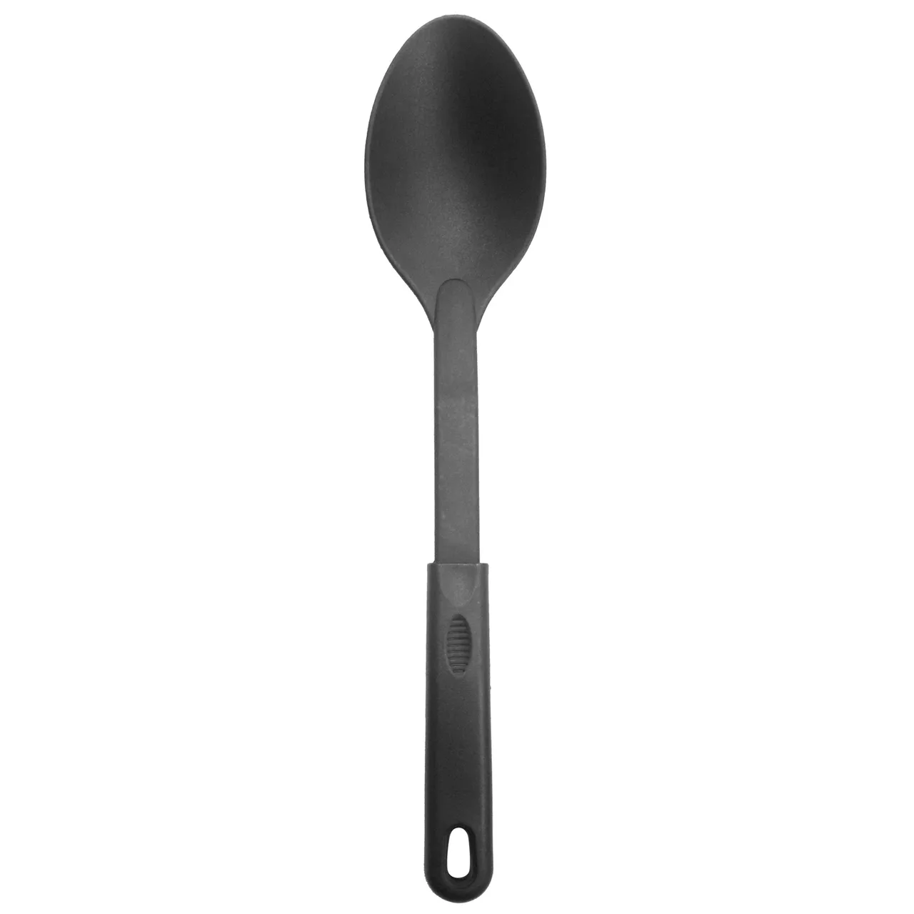 CAC China KUNL-SO01 Solid Serving Spoon – Nylon, Black, 9" Length, Heat‑Resistant