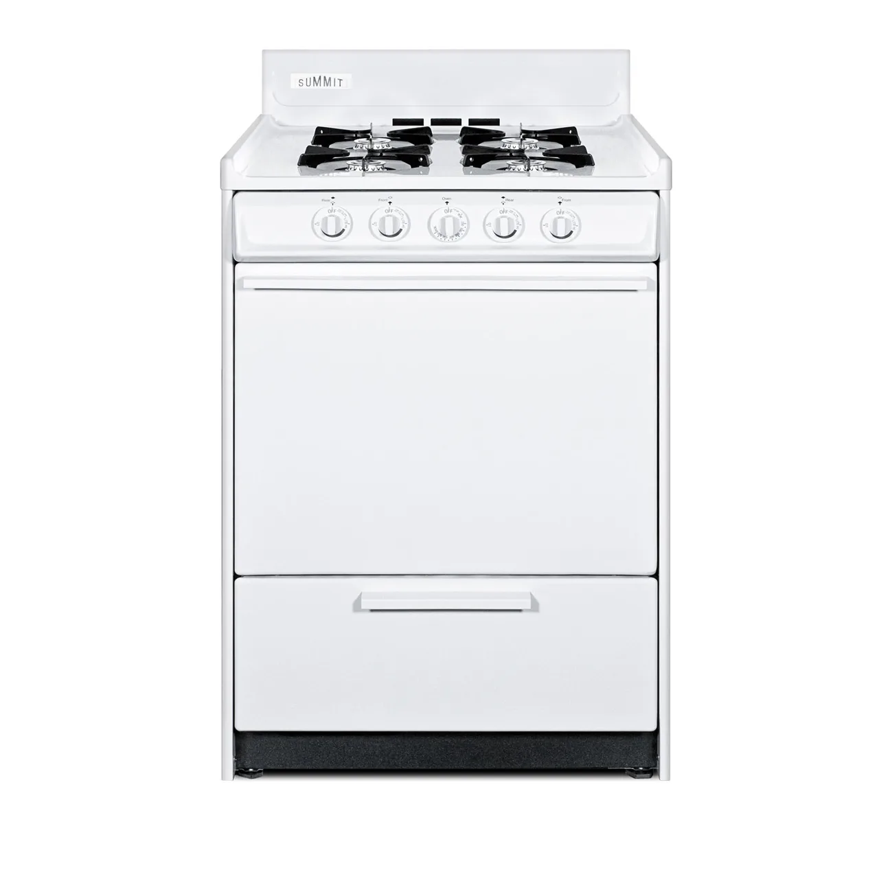 Summit WLM610P Gas Range, Lp Gas, 24"W, 2.92 Cu. Ft. Oven Capacity, Backguard