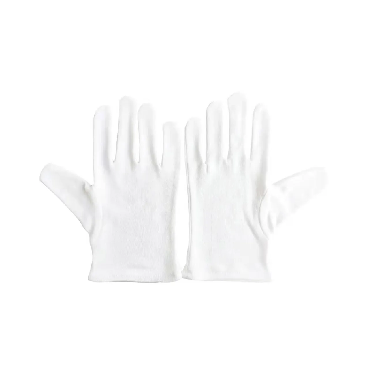 CAC China GLCT-1M Waiter Butler Gloves, Medium, 100% Cotton, White, Black/Cherry - 1 Dozen