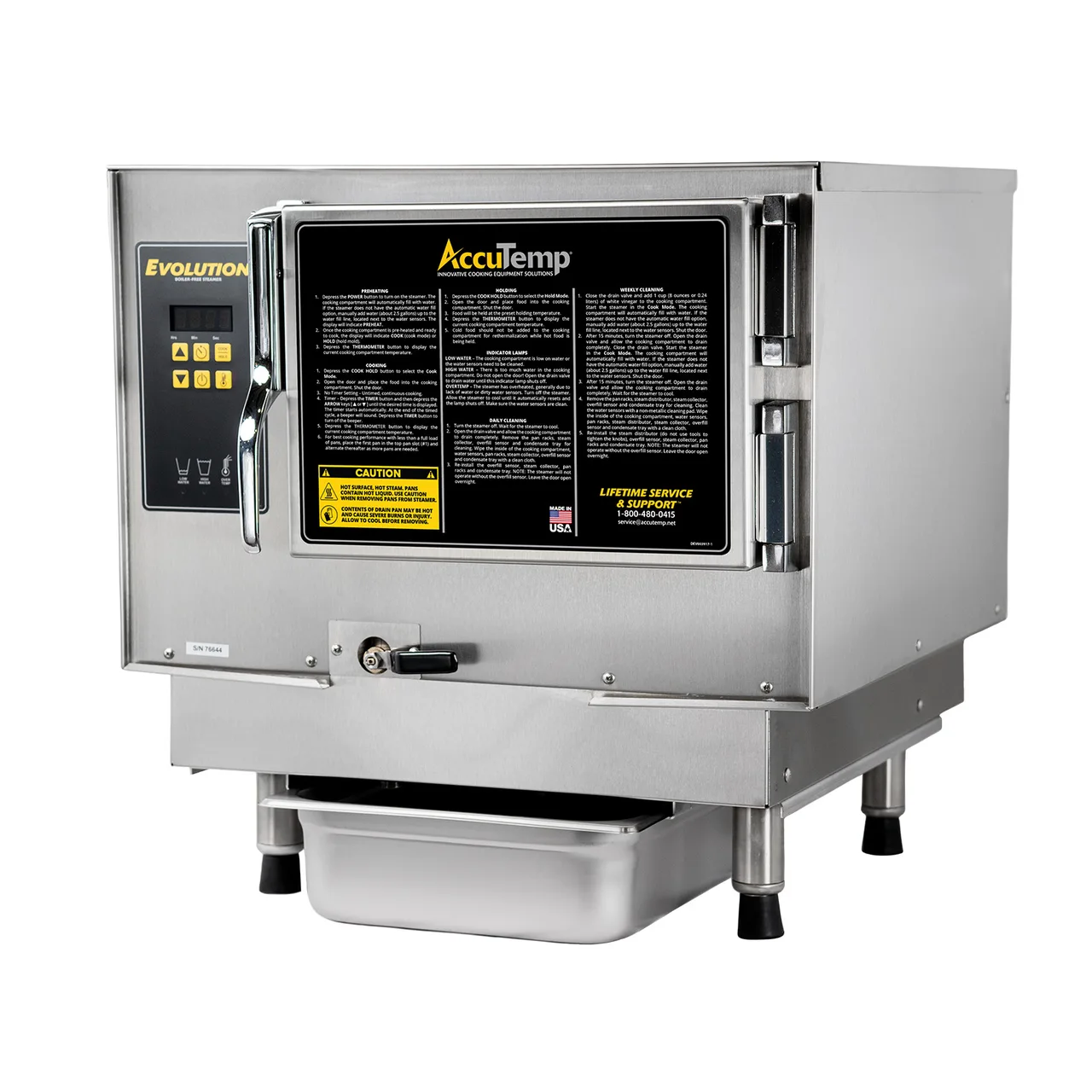 AccuTemp N31201D060 Evolution 3 Pan Countertop Gas Boilerless Connectionless Steamer, 60.000 BTU