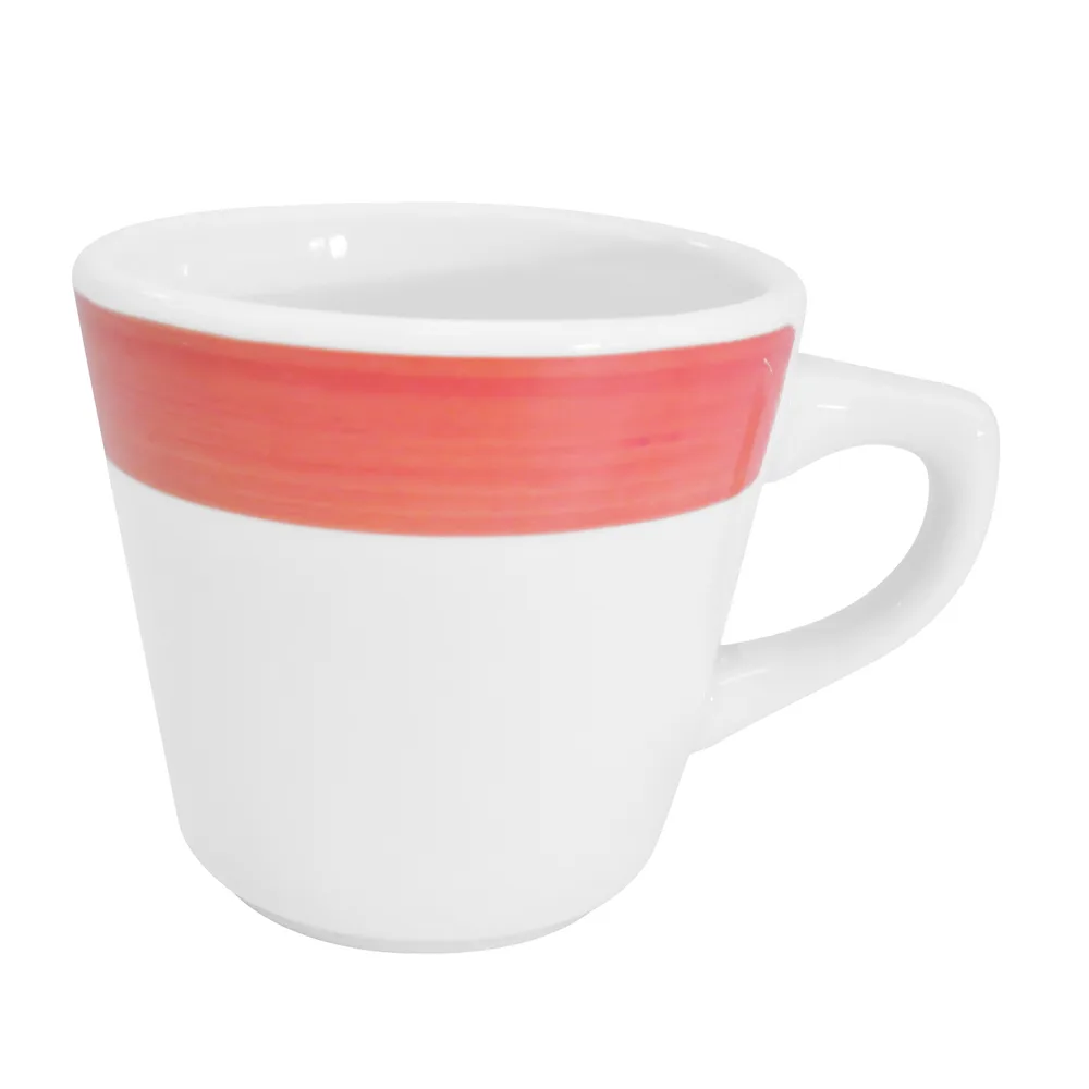CAC China R-1-R Rainbow Coffee Cup 7.5 oz (3¼" Dia x 3" H) Stoneware Red Microwave Safe - 1 Dozen