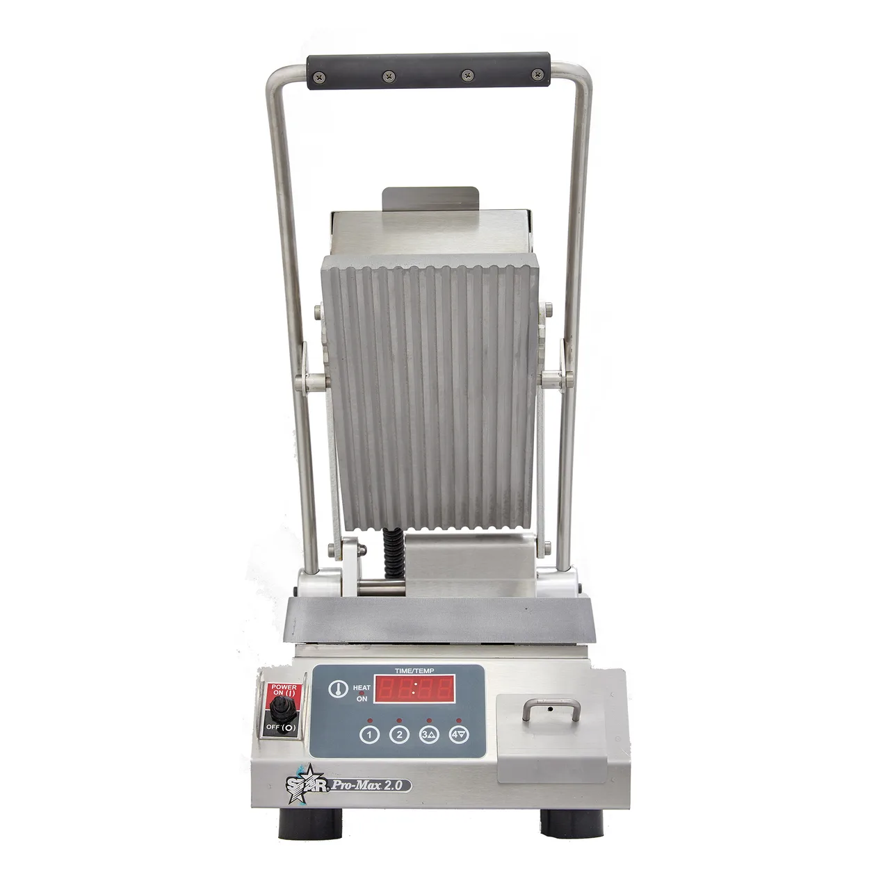 Star PGT7EA Single Panini Sandwich Grill w/ Aluminum Grooved Plates, Electronic Controls, 120V